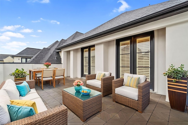1811 Upland Lks, Houston, TX 77043 - view of patio featuring an outdoor living space and outdoor dining space