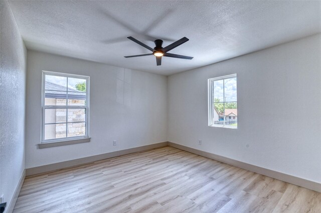 6 Rio Seco Dr, Uvalde, TX 78801 - unfurnished room featuring wood finished floors, a textured ceiling, and ceiling fan