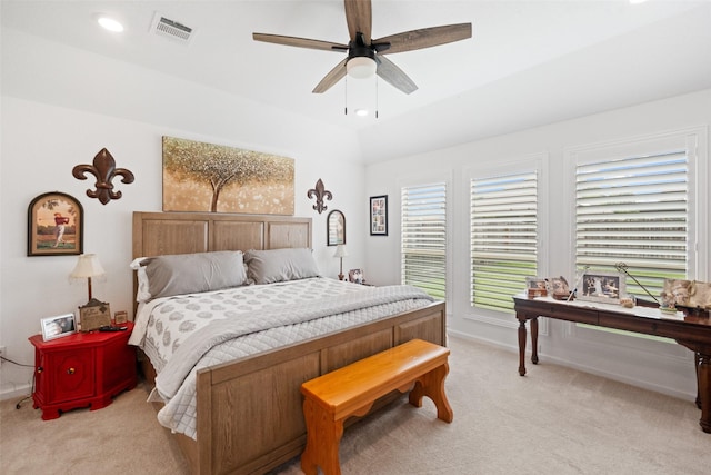 4236 Waterlily Spring Way, Porter, TX 77365 - bedroom with light carpet, ceiling fan, baseboards, and recessed lighting