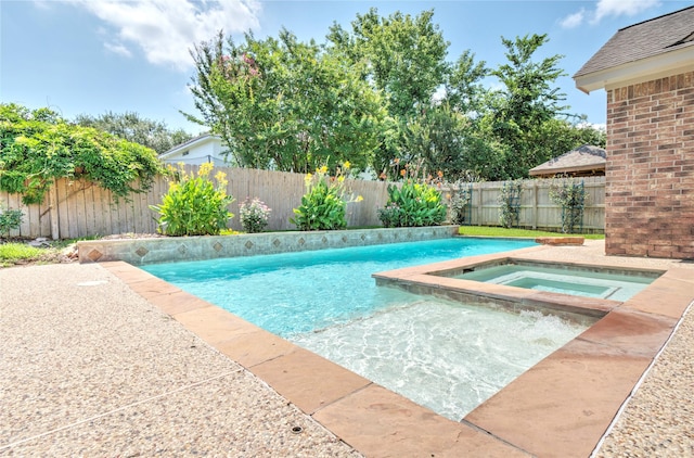 19927 Maple Village Dr, Cypress, TX 77433 - view of pool featuring an in-ground hot tub and a fenced backyard