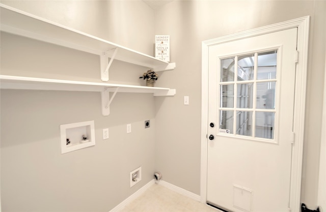 19927 Maple Village Dr, Cypress, TX 77433 - laundry area featuring hookup for an electric dryer, washer hookup, and baseboards