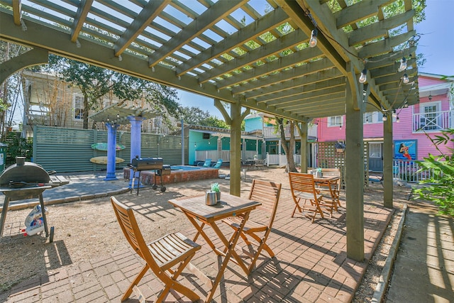 1513 19th St, Galveston, TX 77550 - view of patio featuring a pergola