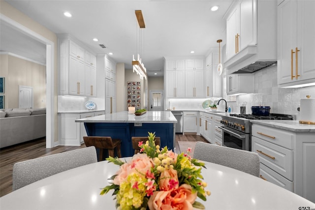420 Bunker Dr, Tyler, TX 75703 - kitchen featuring appliances with stainless steel finishes, white cabinetry, a sink, and recessed lighting