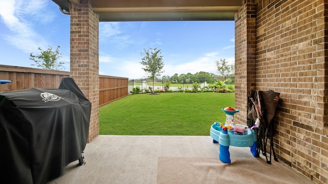5903 Red River Dr, Manvel, TX 77578 - view of patio / terrace with a grill