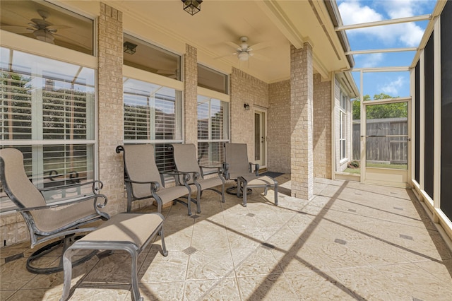 2005 Mistwood Ct, Pearland, TX 77584 - view of patio / terrace with a ceiling fan