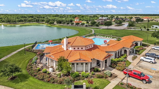 77 Indian Wells Dr, Manvel, TX 77578 - aerial view of property and surrounding area featuring a large body of water