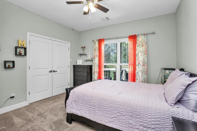 4142 Longhorn Dr, Cleveland, TX 77328 - carpeted bedroom featuring a closet and ceiling fan