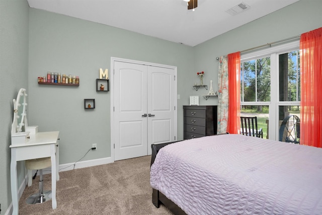 4142 Longhorn Dr, Cleveland, TX 77328 - carpeted bedroom featuring a closet and a ceiling fan