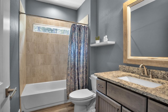 4142 Longhorn Dr, Cleveland, TX 77328 - bathroom featuring vanity, shower / bath combo with shower curtain, and wood finished floors