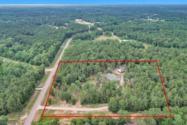 4142 Longhorn Dr, Cleveland, TX 77328 - aerial overview of property's location with property parcel outlined