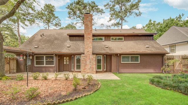 5311 Graystone Ln, Houston, TX 77069 - rear view of property with a chimney, a patio, and roof with shingles