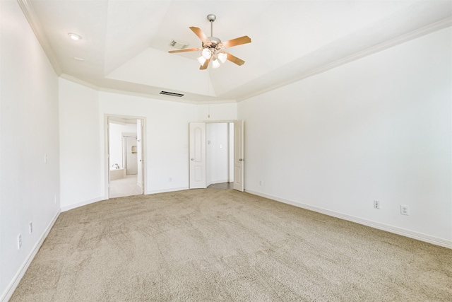 22011 Twinkle Sky Ct, Cypress, TX 77433 - unfurnished bedroom with a raised ceiling, carpet flooring, ensuite bathroom, baseboards, and ceiling fan