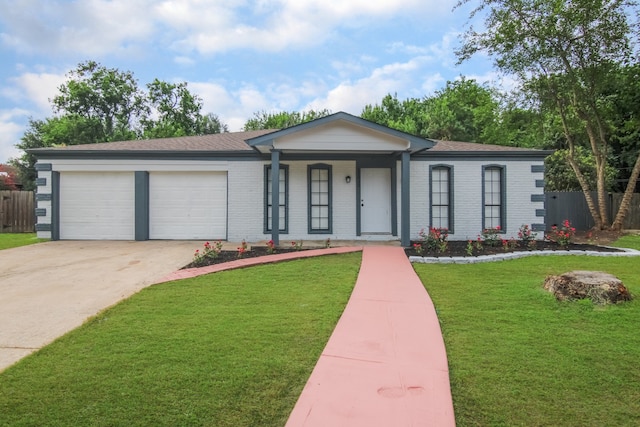 11835 S Ridgewood Cir, Houston, TX 77071 - single story home with a garage, concrete driveway, brick siding, a porch, and a shingled roof