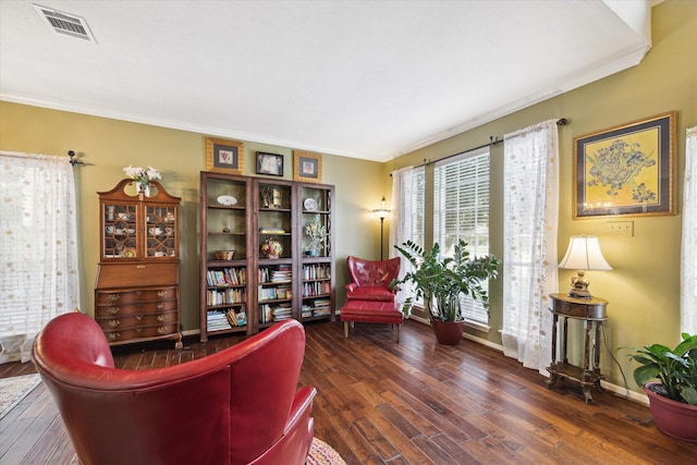 16418 Willowpark Dr, Tomball, TX 77377 - sitting room with wood finished floors, crown molding, and baseboards