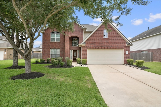 3610 Harewood Ct, Pearland, TX 77584 - traditional-style home featuring concrete driveway, an attached garage, and brick siding