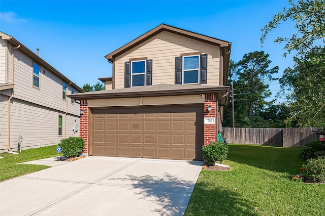 766 Hardwood Grove Ct, Houston, TX 77090 - traditional-style home featuring brick siding, an attached garage, and driveway