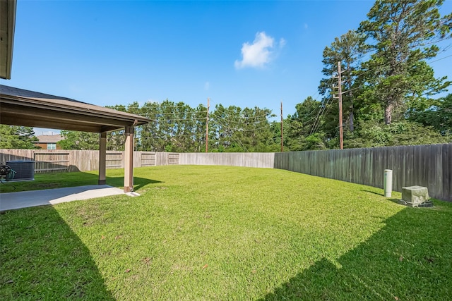 766 Hardwood Grove Ct, Houston, TX 77090 - view of yard with central AC and a patio
