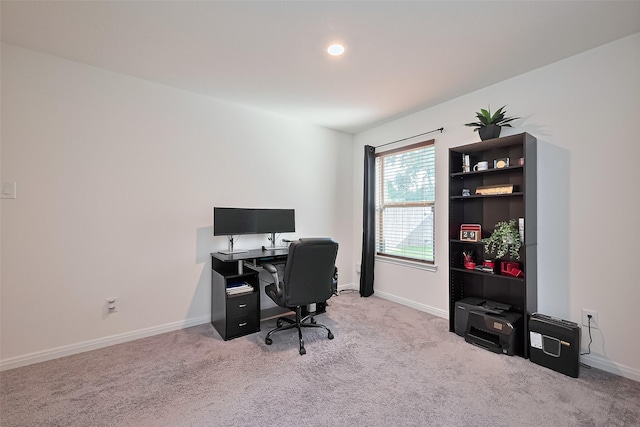 766 Hardwood Grove Ct, Houston, TX 77090 - office featuring carpet, baseboards, and recessed lighting