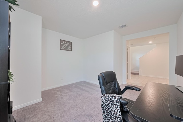 766 Hardwood Grove Ct, Houston, TX 77090 - home office featuring light carpet, baseboards, and recessed lighting