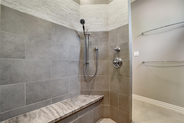 22414 Meadowhurst Cir W, Tomball, TX 77377 - full bath featuring a tile shower, pet washing area, and baseboards