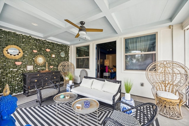 619 W 26th St, Houston, TX 77008 - view of patio with outdoor lounge area and a ceiling fan