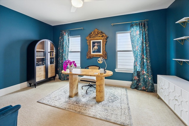 619 W 26th St, Houston, TX 77008 - office space featuring carpet flooring, a ceiling fan, and baseboards