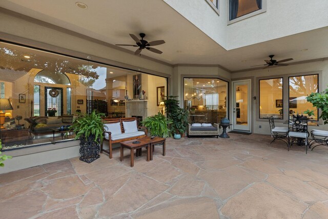 13614 Champions Centre Dr, Houston, TX 77069 - view of patio / terrace with ceiling fan