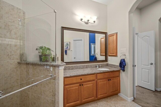 9210 Monarch Field Ln, Cypress, TX 77433 - bathroom with vanity and walk in shower