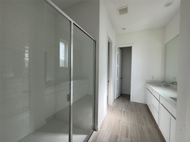 3017 Redtop Hill Dr, Katy, TX 77493 - full bathroom with double vanity and a stall shower