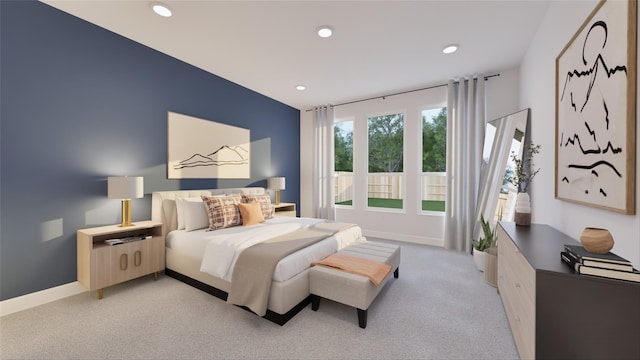 3017 Redtop Hill Dr, Katy, TX 77493 - bedroom featuring light colored carpet, recessed lighting, and baseboards