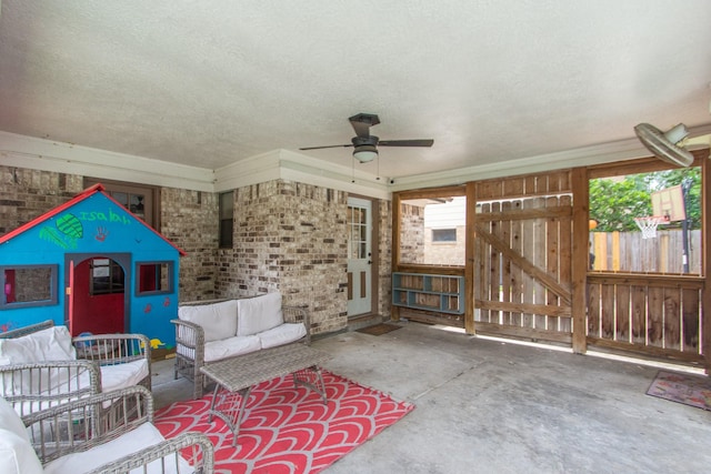 12210 Rocky Lake Ct, Houston, TX 77070 - view of patio / terrace with ceiling fan and an outdoor hangout area