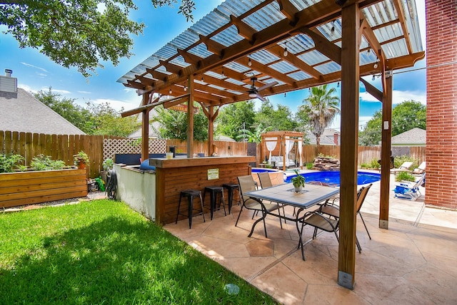 9611 Haven Crossing Ct, Houston, TX 77065 - view of patio / terrace featuring a pergola