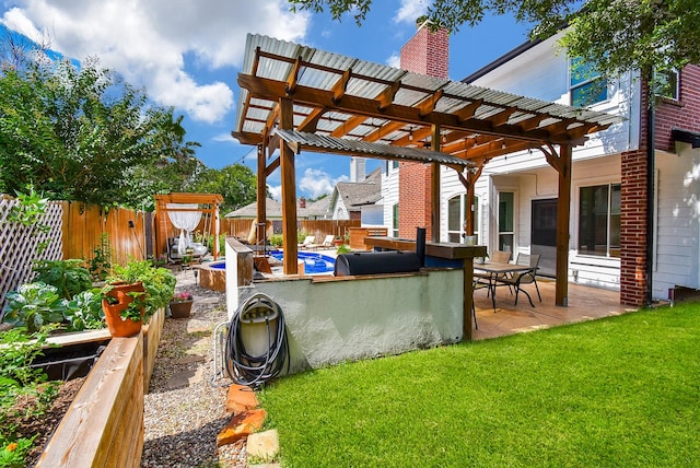 9611 Haven Crossing Ct, Houston, TX 77065 - view of patio / terrace featuring a pergola