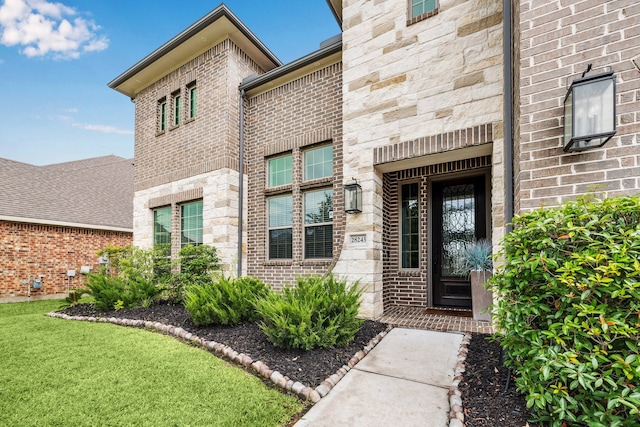 28243 Shorecrest Ln, Katy, TX 77494 - property entrance with brick siding and stone siding