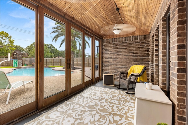 2205 Erin Glen Ct, Deer Park, TX 77536 - sunroom / solarium with lofted ceiling and french doors