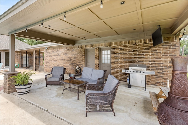 2205 Erin Glen Ct, Deer Park, TX 77536 - view of patio / terrace with grilling area and an outdoor living space