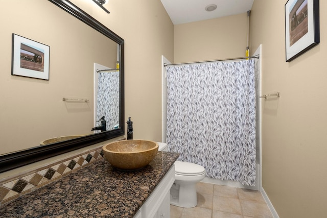 11722 Gray Forest Trl, Tomball, TX 77377 - bathroom featuring vanity, toilet, and tile patterned floors