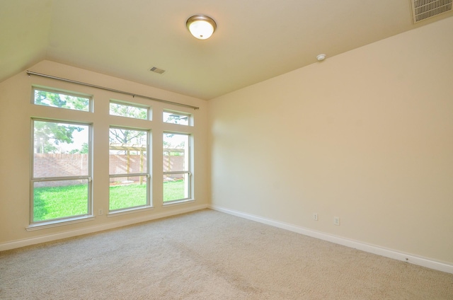 13806 Crystal Harbor Ln, Pearland, TX 77584 - unfurnished room with baseboards, carpet flooring, and vaulted ceiling