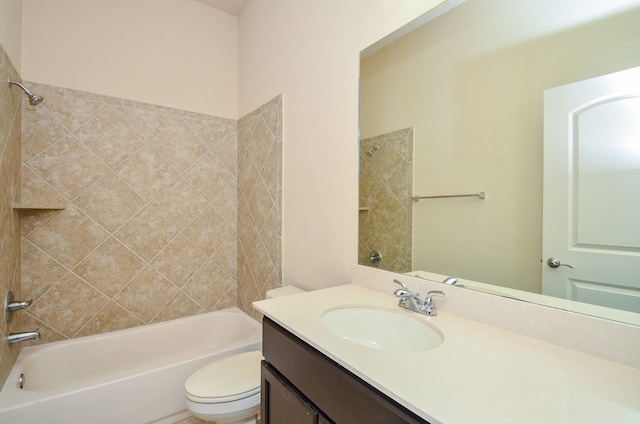 13806 Crystal Harbor Ln, Pearland, TX 77584 - bathroom featuring vanity, toilet, and shower / bath combination
