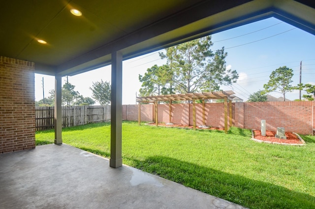 13806 Crystal Harbor Ln, Pearland, TX 77584 - view of yard with a pergola and a patio area