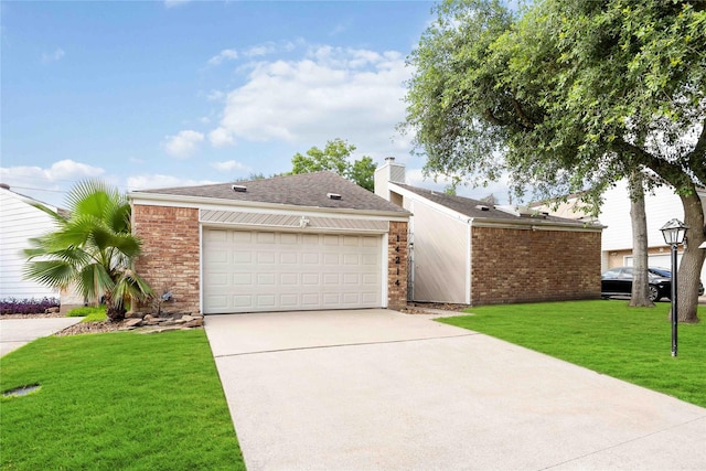 14214 Briarhills Pkwy, Houston, TX 77077 - view of front of house featuring brick siding, driveway, a front yard, and an attached garage