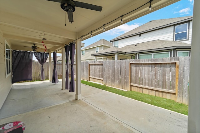 23659 Goodfellow Dr, Spring, TX 77373 - fenced backyard featuring ceiling fan and a patio