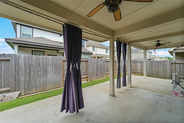 23659 Goodfellow Dr, Spring, TX 77373 - fenced backyard with a ceiling fan and a patio