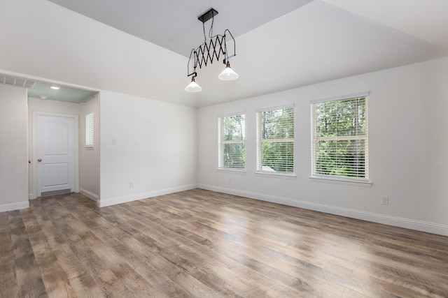 19276 Yellow Chestnut Ln, New Caney, TX 77357 - unfurnished room with wood finished floors, plenty of natural light, and lofted ceiling