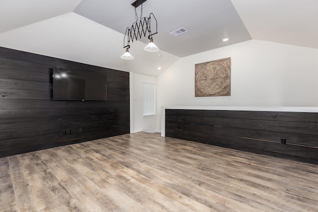 19276 Yellow Chestnut Ln, New Caney, TX 77357 - interior space with vaulted ceiling, wood finished floors, and recessed lighting