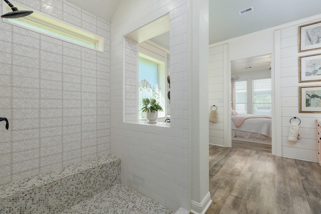 19276 Yellow Chestnut Ln, New Caney, TX 77357 - ensuite bathroom with wood finished floors and walk in shower