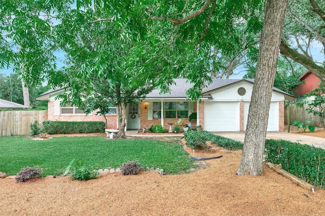 1103 Hillcrest Dr, Conroe, TX 77301 - view of front of home with brick siding, driveway, a garage, and roof with shingles