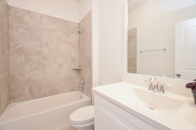 810 Sunbeam Creek Ct, Richmond, TX 77406 - bathroom featuring toilet, vanity, and washtub / shower combination