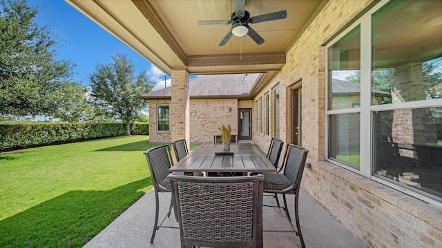 810 Sunbeam Creek Ct, Richmond, TX 77406 - view of patio / terrace with a ceiling fan and outdoor dining space