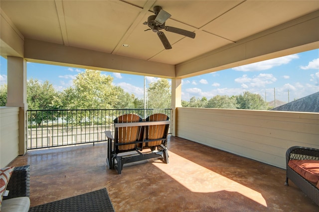 1417 Summer Field Ln, Friendswood, TX 77546 - view of patio / terrace featuring ceiling fan and a balcony